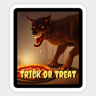 Vicious Werewolf  Wants Pizza Sticker